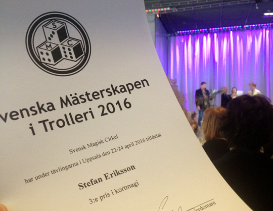 Magic by Stfn tar tredje pris i Svenska Mästerskapen i Kortmagi